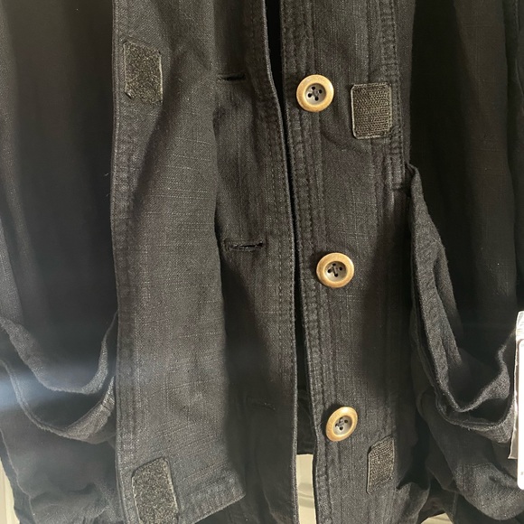 Free People Jayde Linen Bomber Jacket Black Small - Picture 12 of 12